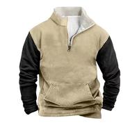 Generisch Men's Vintage Print Long Sleeve Shirt Half Zip Sports Shirt 1950s Retro Running Shirt 1/4 Zip Pullover Lightweight Breathable Sweatshirt Casual Tops Shirt Henley Pullover Outdoor Shirts