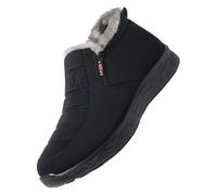 Generisch Men's Warm Snow Shoes, Ankle Boots with Zip, Winter Boots, Slip-On Winter Shoes, Fleece Lined Sports Shoes, Lightweight Jogging Shoes, Plain Slippers, Everyday Comfortable Running Shoes