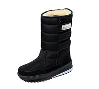 Generisch Men's Wellington Boots, Half-Height Boots, Fleece Lined Winter Boots, Slip-On Boots, Without Laces, Winter Boots, High Hiking Boots, Non-Slip Winter Warm Barefoot Shoes, black, 10 UK