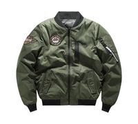 Generisch Men's Windbreaker Transition Jacket Casual Lightweight Bomber Jacket Army Aviator Jacket Blouson Casual Jackets Lined Lightweight Padded Windproof Stand-Up Collar College Pilot Jacket, O