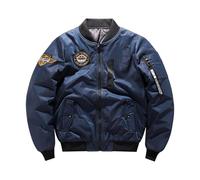 Generisch Men's Windbreaker Transition Jacket Casual Lightweight Bomber Jacket Army Aviator Jacket Blouson Casual Jackets Lined Lightweight Padded Windproof Stand-Up Collar College Pilot Jacket, O