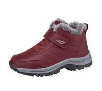 Generisch Men's Winter Boots with Short Shaft for Outdoor Activities Cold Season Snow Shoes as Warm Booties, red, 5 UK