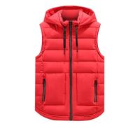Generisch Men's winter down vest as a lightweight jacket for cold season with warm comfort durable design, red, XXXXXL