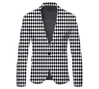Generisch Men's Winter Jacket with Sense of Design with a Diamond Shaped Block with Thousand Grids. It is a Casual, Fashionable, Beautiful for Men, black, M