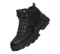 Generisch Men's Winter Shoes Without Zip, Men's Snow Shoes with Lacing, Hiking Shoes, High-Top Winter Boots, Non-Slip Snow Boots, Breathable, Comfortable Casual Shoes for Everyday Use, black, 9.5 UK