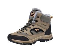 Generisch Men's Winter Snow Boots with Lacing, Warm Lined Winter Boots for Men, Robust Outdoor Shoes with Thick Sole, Fashionable Casual Boots for Cold Days, brown, 7 UK