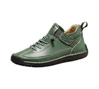 Generisch Men's Women's Leather Shoes, Men's Casual Formal Driving Large Size, Plain Platform Non-Slip, Handmade Shoes, Slippers, Low Shoes, Sports Shoes, Casual Shoes, Green, 11.5 UK