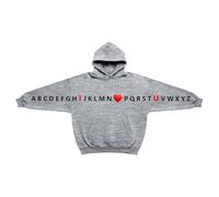 Generisch Men's Women's Oversized Hoodie with Valentine's Day Letter Print Breathable Sporty Sweatshirt with Hood Casual Cuddly Hoodie Unisex Regular Fit, P Light Grey, XXXL