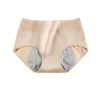Generisch Menstrual Pants for Women, 4 Layers, Leak-Proof Menstrual Panties, Menstrual Bi Panties, Black Menstrual Panties, Light Bleeding for Girls and Teens, beige, XL