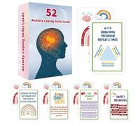 Generisch Mental Health Cards - 52 Double-Sided Cards | 8.7 x 5.7 cm Educational Toy Portable Feeling Deck for Health, School, Social, Situations, Stress, Mind and Brain