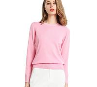 Generisch Merino Wool Pullover Women's Long Sleeve Seamless Knitted Jumper Plain Crew Neck Long Sleeve Pullover Warm Soft Comfortable Long Sleeve Shirt Elegant Casual Tops Blouse Top with Elasticated
