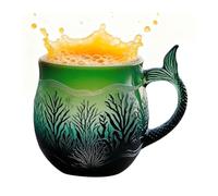 Generisch Mermaid Coffee Cup - Elegant Embossed Drinking Vessel, Mermaid Tail Motif Coffee Cup - For Beer Chocolate Tea Milk Wine Home Camping Student Dorm Hotel Apartment Cafe
