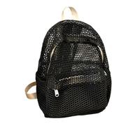 Generisch Mesh Bag, Breathable Mesh Bag, Robust Mesh Backpack for Women, Girls and Teenagers, for Outdoor, Travel, School, Leisure, Shopping & Shopping, black, Siehe Beschreibung, See description