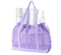 Generisch Mesh Bag - Foldable Pull Bag with Drawstring Toy Pool Bag for Summer Holidays Travel in the Swimming Pool Shopping as well as Towels, Toys Women Girls and Children, purple, Siehe