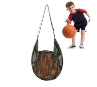 Generisch Mesh Ball Bag, Polyester Net Material, Tear-Resistant Design, Sturdy Zipper Pocket Storage, Portable Single-Shoulder Pack, Ideal for Hiking, Beach, Campus, Park