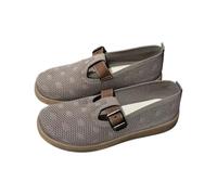 Generisch Mesh Sneakers Weaving Breathable Loafers Soft Sole Casual Shoes with Soft Buckle Simple Retro Ballet Shoes Comfortable Slip On Walking Summer Shoes for Everyday Walking and Garden, darkgray