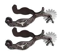 Generisch Metal Cowboy Spurs - Steel 600g Carved Western Equestrian Ranch Equestrian Accurate Control Gift for Show Jumping Rider Work Training Rancher Women Competitors