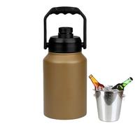 Generisch Metal Ice Cooler - Double Wall Thermal Pot Stylish Portable Ice Bucket | Refreshment Storage Bottle Bar Restaurant Cold Accessories Outdoor Party Patio Family Trips