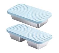 Generisch Metal Snack Containers - 2 Pack Food Storage Boxes, Durable Lunch Boxes, Leakproof Meal Prep | Stainless Steel Goods Holder