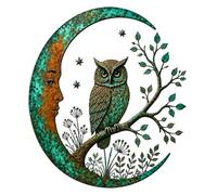 Generisch Metal Wall Art Decoration for Indoor Use Cresent Owl