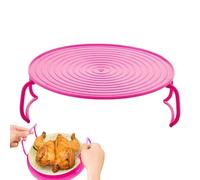 Generisch Microwave Double Plate Stacker - Versatile Microwave Oven Tray, Folding Storage Micrrowave Food Splatter Cover Carrying Trays with Flexible Handles for Bowls