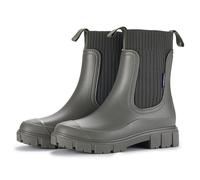 Generisch Mid Height Rain Boots with Elastic Ankle Cuff Slipper Design for Outdoor Use in Rain Women's Wellington Boots with Non-Slip Sole, Army Green, 7 UK