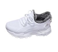 Generisch Military Men's Winter Cotton Shoes Women's Edge Large Women's Boots Cold Resistant Warm Cotton Boots with Velvet Thickened Dock Shoes Women, White, 10 UK