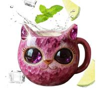 Generisch Mineral Crystal Coffee Cup | Cat Shape Drinks Container, Household Water Cup | For Juice Beer Milk Dining Room Kitchen Office Room Teachers Students Birthday Holiday