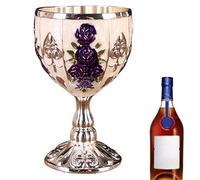Generisch Mini Goblet Glass, Mini Goblet - 30ml European Goblet Cup Zinc Alloy Wine Cabinet Ornaments Goblet Gift for Home Bar Wedding Retro Ornaments Wine Tumbler
