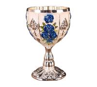Generisch Mini Goblet, Mini Wine Goblet | 30ml Embossed Wine Liqueur Cup | Zinc Alloy | Retro Ornaments for Home Bar Wedding Goblet Gift Wine Tumbler for Beer Cocktail Whiskey