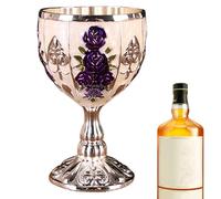 Generisch Mini Goblet, Mini Wine Goblet | 30ml Zinc Alloy Retro Embossed Floral Pattern Elegant Cup - Wine Cabinet Ornaments, Wine Cup for Beer, Cocktail, Whiskey, Retro Ornaments