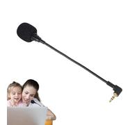 Generisch Mini Microphone 3.5 mm Jack - Flexible Condenser Microphone for Headset, Laptop & Speaker - Compact & Lightweight (20 g) - External Voice Microphone for Podcast & - 17 cm Black