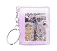 Generisch Mini Photo Album Keychain - 2 Inch Pocket Folder with 24 Compartments, Transparent PVC DIY Memorial Photo Book, Handmade Keepsake for Pictures for Kids and Adults, Purple, Siehe Beschreibung