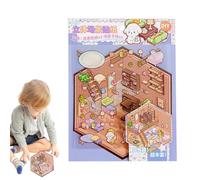 Generisch Miniature House Sticker Set - Create Your Own House Stickers - Pet House Scene Stickers, Funny Cartoon Sticker Scenes for Children and Adults, Stickers for Small