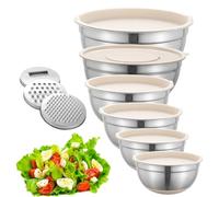 Generisch Mix Bowls for Baking - Robust Mixing Bowls Kitchen Tools Set Food Preparation Tears Iron Lid Storage - Friendly Mixing Vessels in Metal for Cooking Pastries - Dinner