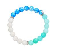 Generisch Mm Quartz For Bangle 4 Jewelry Beaded Bracelet 8mm Gradient Color Elastic Handmade Beaded Bracelet Blue Steel Lovers Rings, one size, Plastic