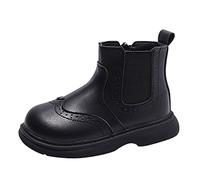 Generisch Mode Herbst und Winter Kinder Stiefel Jungen und Mädchen Knöchelstiefel Dicke Sohlen Rutschfeste Seitenreißverschlüsse Einfache britische Flach Stiefel Kurze Kanisterstiefel Wikingerstiefel