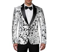 Generisch Modern jacket for business and formal occasions with a tailored fit and classic design, silver, M