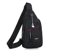 Generisch Modern Men's Shoulder Bag with Generous Storage Space for Active Outdoor Adventures Daily Urban Use, black, One Size