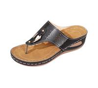 Generisch Modern Mules with Heel, Floral Cutouts Details - Breathable Toe Post Sandals for Casual Beach Look Comfortable Everyday Comfort, black, 9 UK