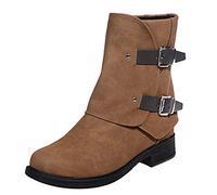 Generisch Modern women's booties with zip, retro design for stylish elegance in everyday life, comfortable heel shoes, brown, 10 UK