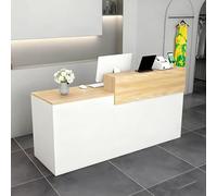 Generisch Moderno escritorio de recepción con cajones y estantes abiertos - un escritorio multifuncional para salones, oficinas, tiendas minoristas y oficinas en el hogar