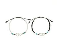 Generisch Molecule Necklace Beach Beads Beads Anklet High-End Heart-Shaped Braided Anklet Fashionable Women Anklet Snowflake Necklace (White, One Size)