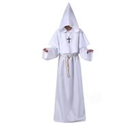 Generisch Monk Robe Men's Costume, Medieval Men's Robe with Hood Monk Priest Robe Halloween Costume Medieval for Halloween Carnival Fancy Dress