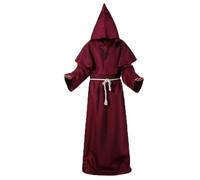 Generisch Monk Robe Men's Costume, Medieval Men's Robe with Hood, Monk Priest Robe, Halloween Costume, Medieval Men's Monk's Coat, for Halloween, Carnival, Fancy Dress