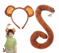 Generisch Monkey Headband - Stuffed Animal Costume Accessory | 58 cm Removable Tail, Funny Design | Provides a Comfortable Fit and a Playful Look for Children's Performances and Parties