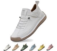 Generisch Montela Women's Trainers 2026 Leather Shoes Orthopaedic Comfortable Pain-Free Breathable Waterproof Supportive Barefoot Shoes with Fastening for Everyday Outdoor Leisure Sports, 3 Wh2, 10 UK