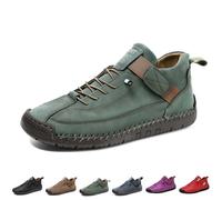 Generisch Montela Women's Trainers 2026 Leather Shoes Orthopaedic Comfortable Pain-Free Breathable Waterproof Supportive Barefoot Shoes with Fastening for Everyday Outdoor Leisure Sports, 2 Army Green