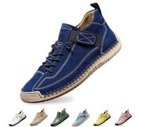 Generisch Montela Women's Trainers 2026 Leather Shoes Orthopaedic Comfortable Pain-Free Breathable Waterproof Supportive Barefoot Shoes with Fastening for Everyday Outdoor Leisure Sports, 3 Dark Blue