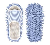 Generisch Mop Slippers for Floor Cleaning, Washable, Reusable, Removable Mop Shoe, Microfibre Dust Mop Socks for Women, Men, Children, Foot Dust, Hair Cleaner, Dusthouse, , multicoloured, Small